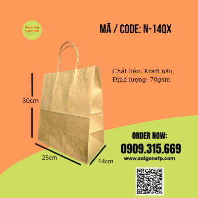 Túi giấy đựng quần áo thời trang có quai xách