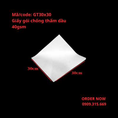 Giấy gói bánh mì sandwich chống thấm dầu 30x30cm