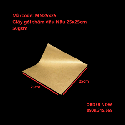 Giấy thấm dầu lót hộp bánh size 25x25cm