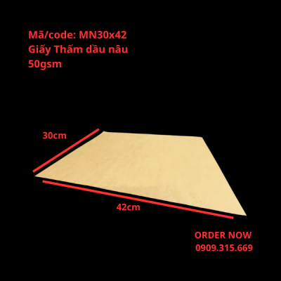 Giấy thấm dầu lót khay đựng nướng bánh size 30x42cm