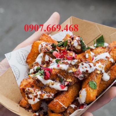 Khay giấy kraft đựng gà viên 350ml