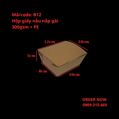 Hộp giấy kraft đựng bánh takoyaki take away