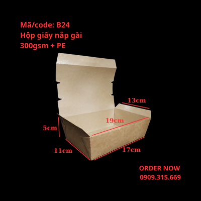 Hộp giấy đựng bánh căn, bánh xèo mang đi