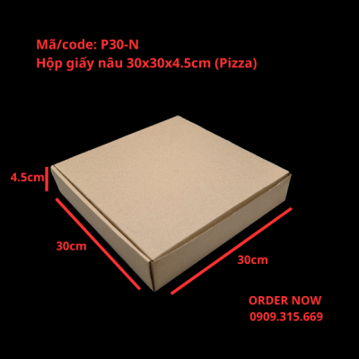 Hộp giấy vuông 30x30cm đựng bánh pizza