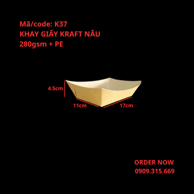 Khay giấy kraft đựng xiên que nướng