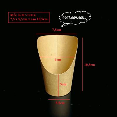 Cup giấy kraft đựng khoai tây chiên