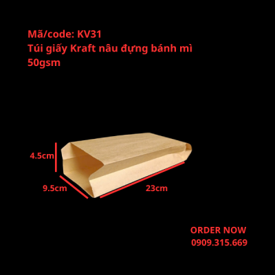 Túi giấy kraft đựng bánh mì truyền thống
