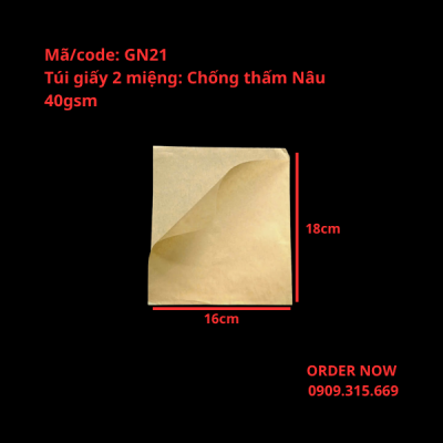Túi giấy chống thấm 2 miệng đựng bánh hamburger