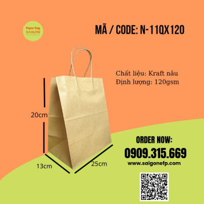 Túi giấy kraft đựng bánh take away