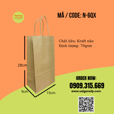 Túi giấy quai xách đựng cà phê, nước ngọt mang đi