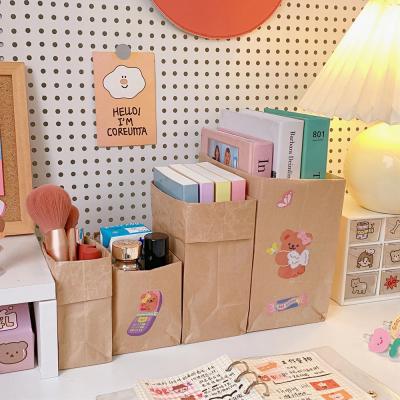 Túi giấy kraft nâu đựng vật dụng cá nhân size 20x10x25cm