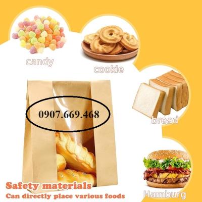Túi giấy đựng bánh mì hoa cúc có cửa sổ kiếng